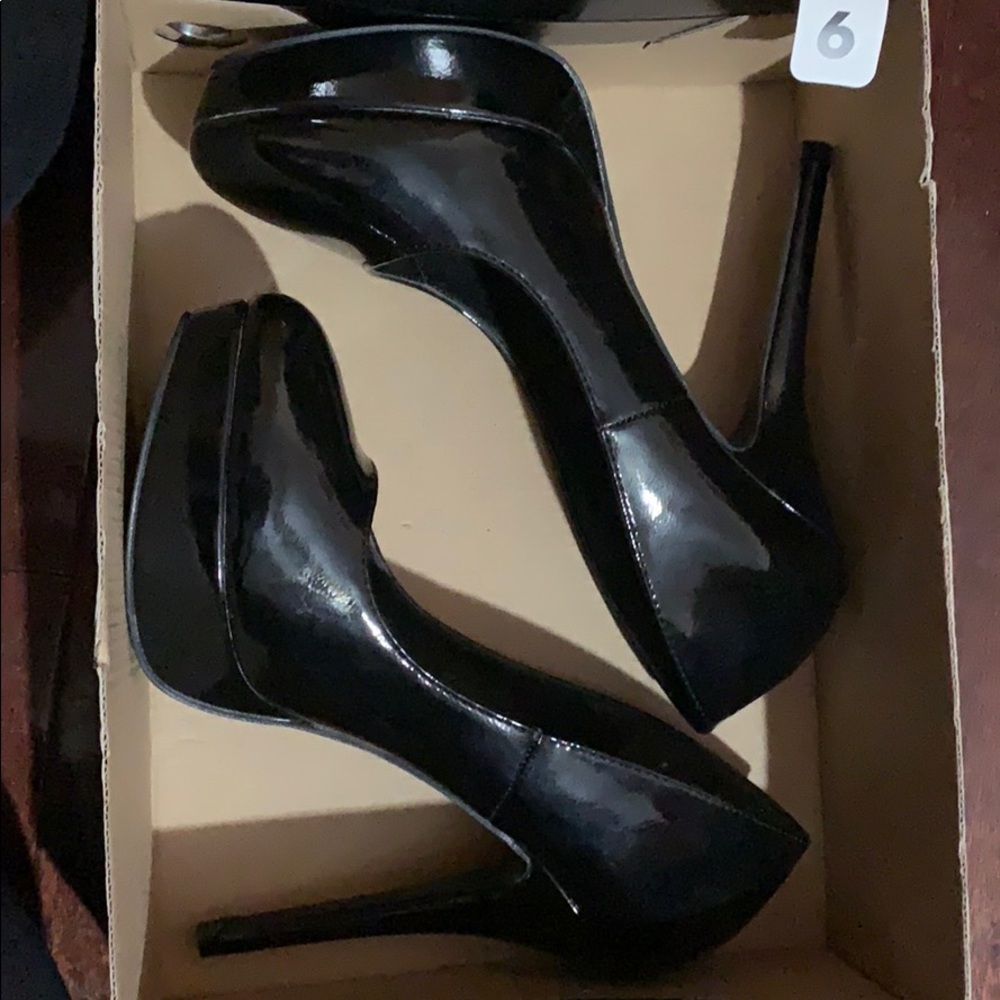 Patent leather pumps